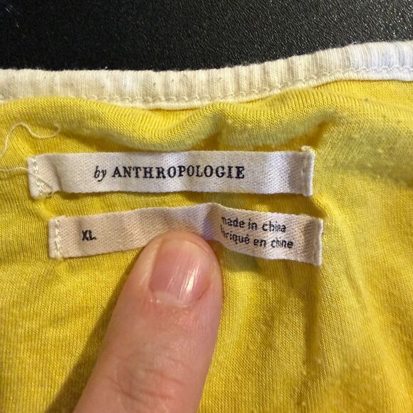 Anthropologie Crochet Lace Tank Top – White/Yellow – Size XL - Picture 4 of 5